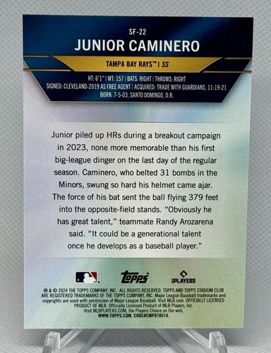 2024 Topps Stadium Club - Special Forces #SF-22 Junior Caminero (RC)