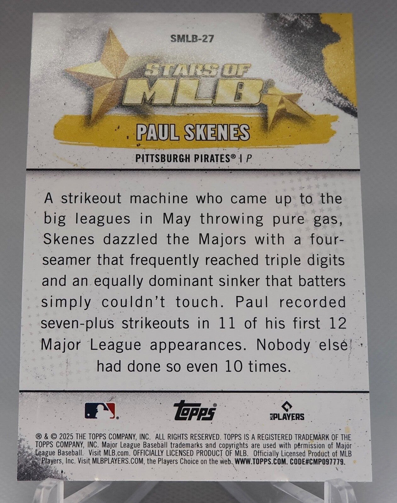 2025 Topps Series 1 - Stars of Mlb Paul Skenes #SMLB-27