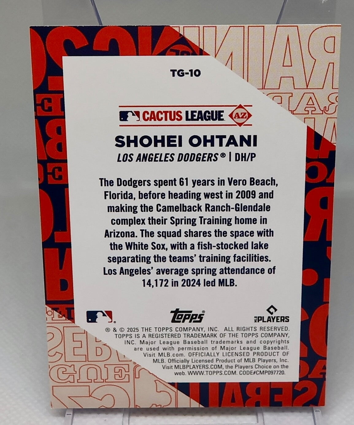2025 Topps Series 1 - Training Grounds Shohei Ohtani #TG-10