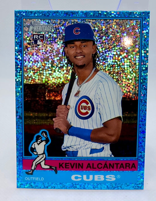 2025 Topps Heritage Kevin Alcantara #353 Chrome Light Blue Sparkle RC