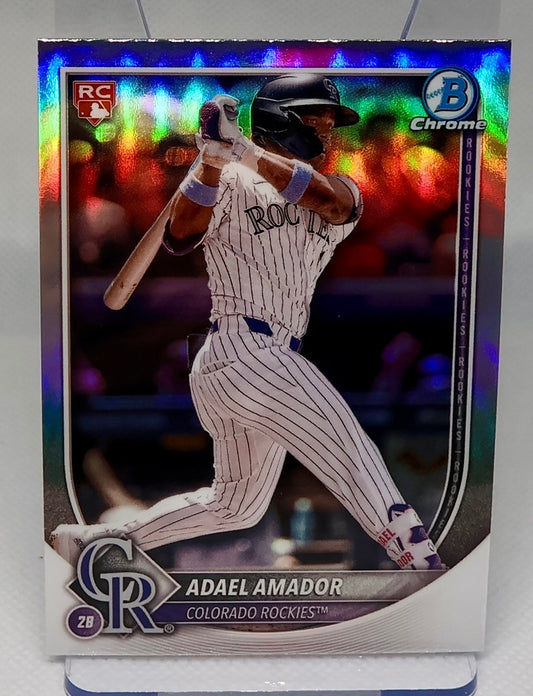 ADAEL AMADOR 2025 BOWMAN CHROME ROOKIE RED LOGO ROCKIES RC Q0208