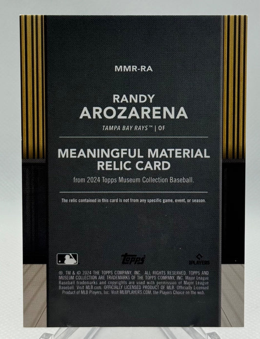 2024 Topps Museum Collection Meaningful Material Relic Randy Arozarena Blue /99