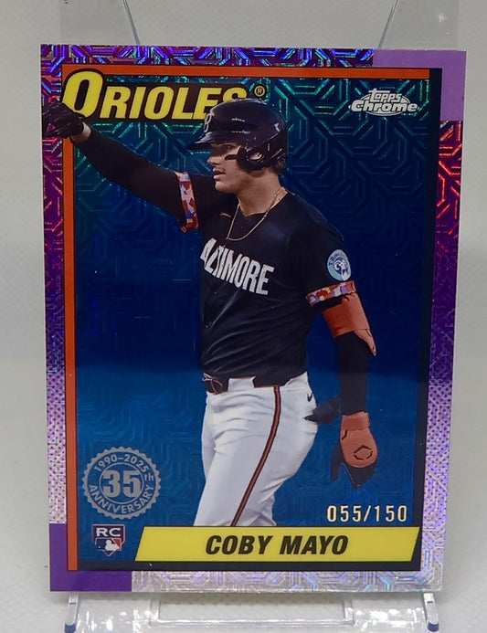 2025 Topps Series 1  1990 Topps Chrome Silver Pack Coby Mayo  (RC) /150
