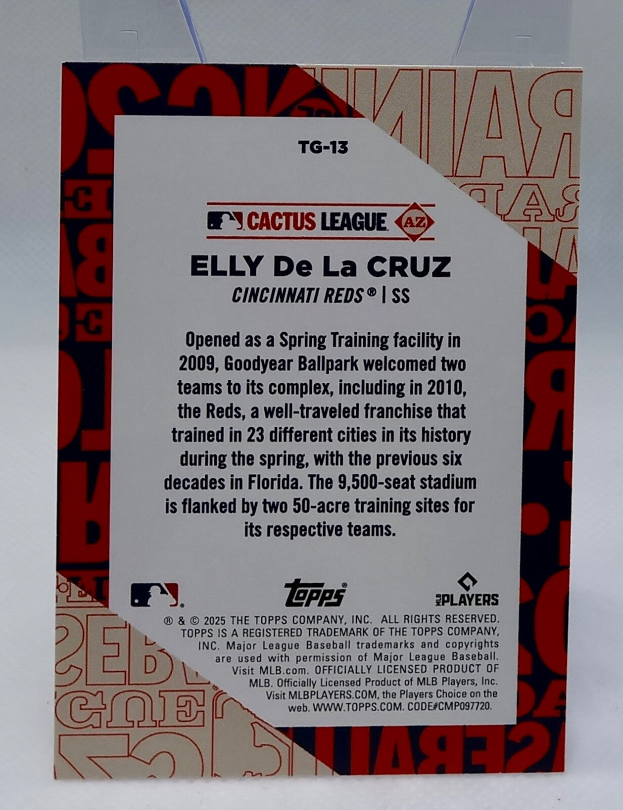 2025 Topps Series 1 - Training Grounds Elly De La Cruz #TG-13