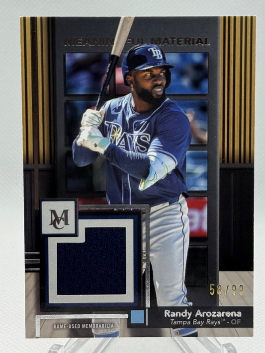 2024 Topps Museum Collection Meaningful Material Relic Randy Arozarena Blue /99